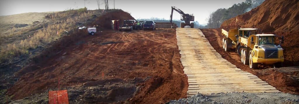 Panoramic image of Totem's 8-inch mat forming a temporary roadway